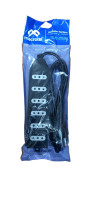 Alargador Macrotel Zapatilla Electrica 1.5mts 6 Tomas 2500w Negro